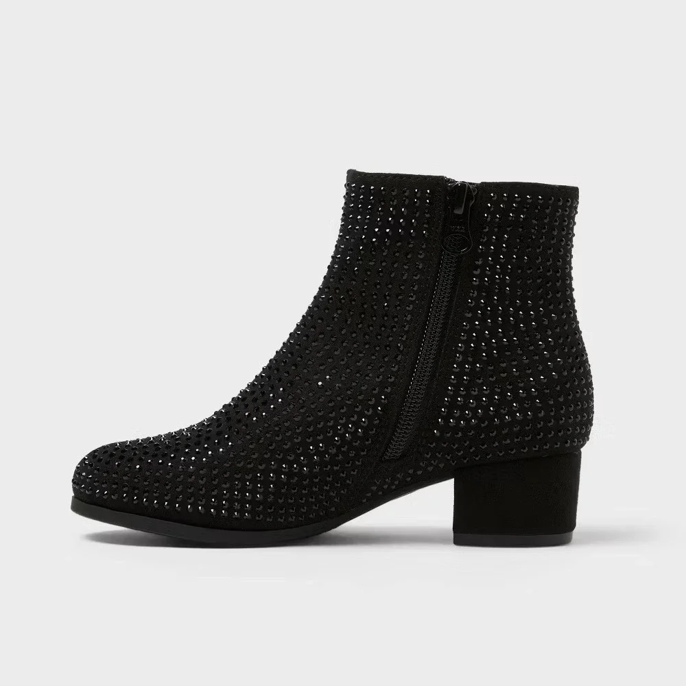 Girls' Gita Rhinestone Dress Boots by art class Black Size 13 New With Tags